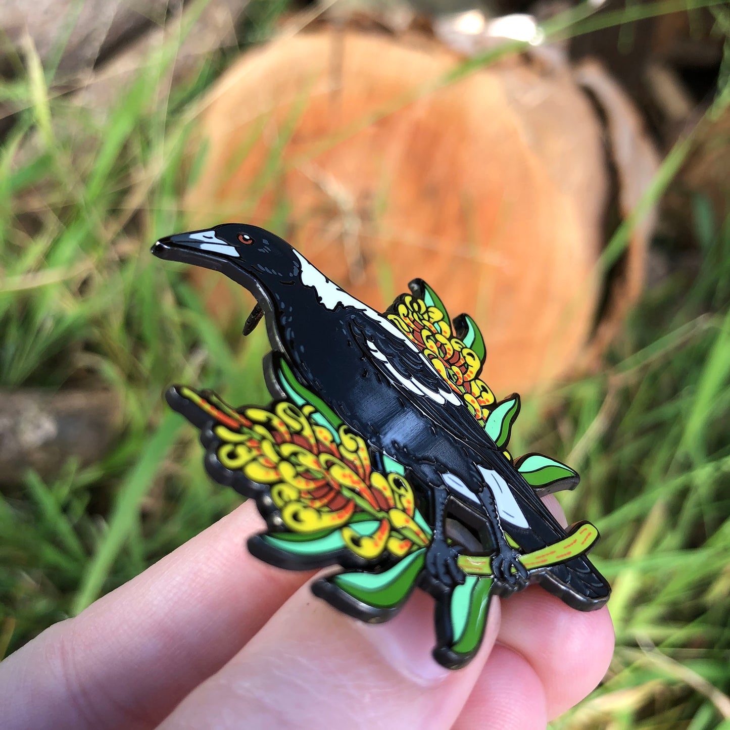 Australian Magpie Enamel Pin