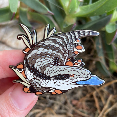 Blue-tongued Lizard Enamel Pin