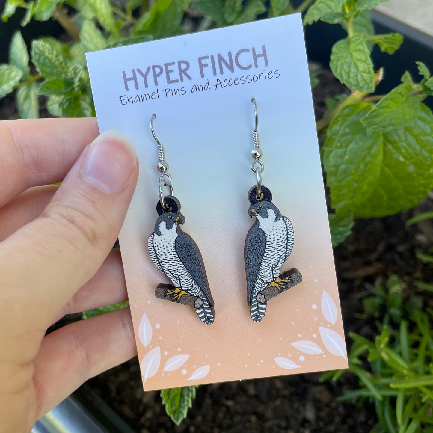 Peregrine Falcon Wooden Earrings