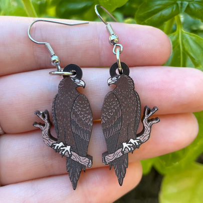 Wedge-tailed Eagle Wooden Earrings