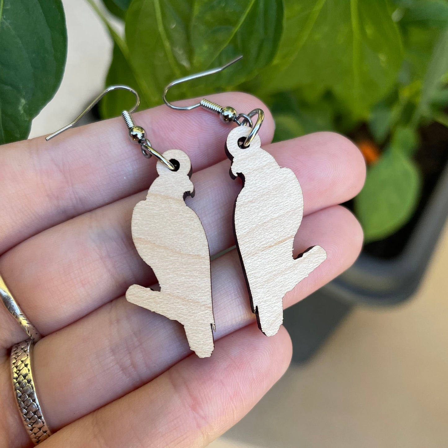 Peregrine Falcon Wooden Earrings