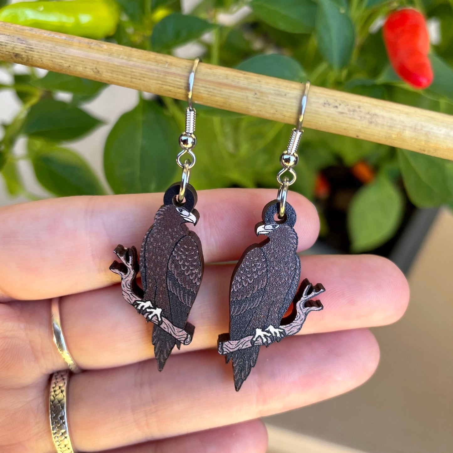 Wedge-tailed Eagle Wooden Earrings
