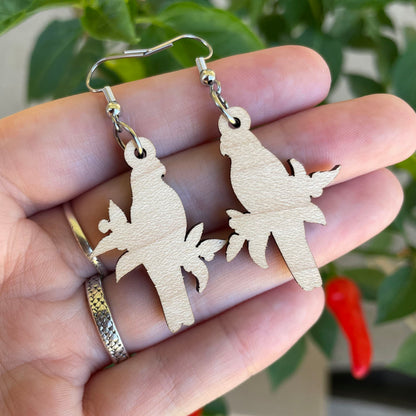 King Parrot Wooden Earrings
