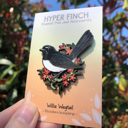 Willie Wagtail Enamel Pin