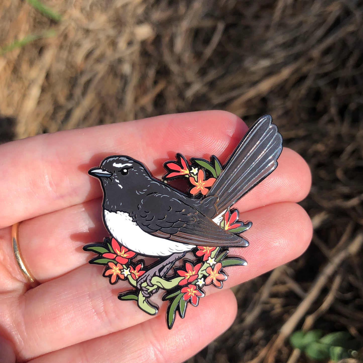 Willie Wagtail Enamel Pin