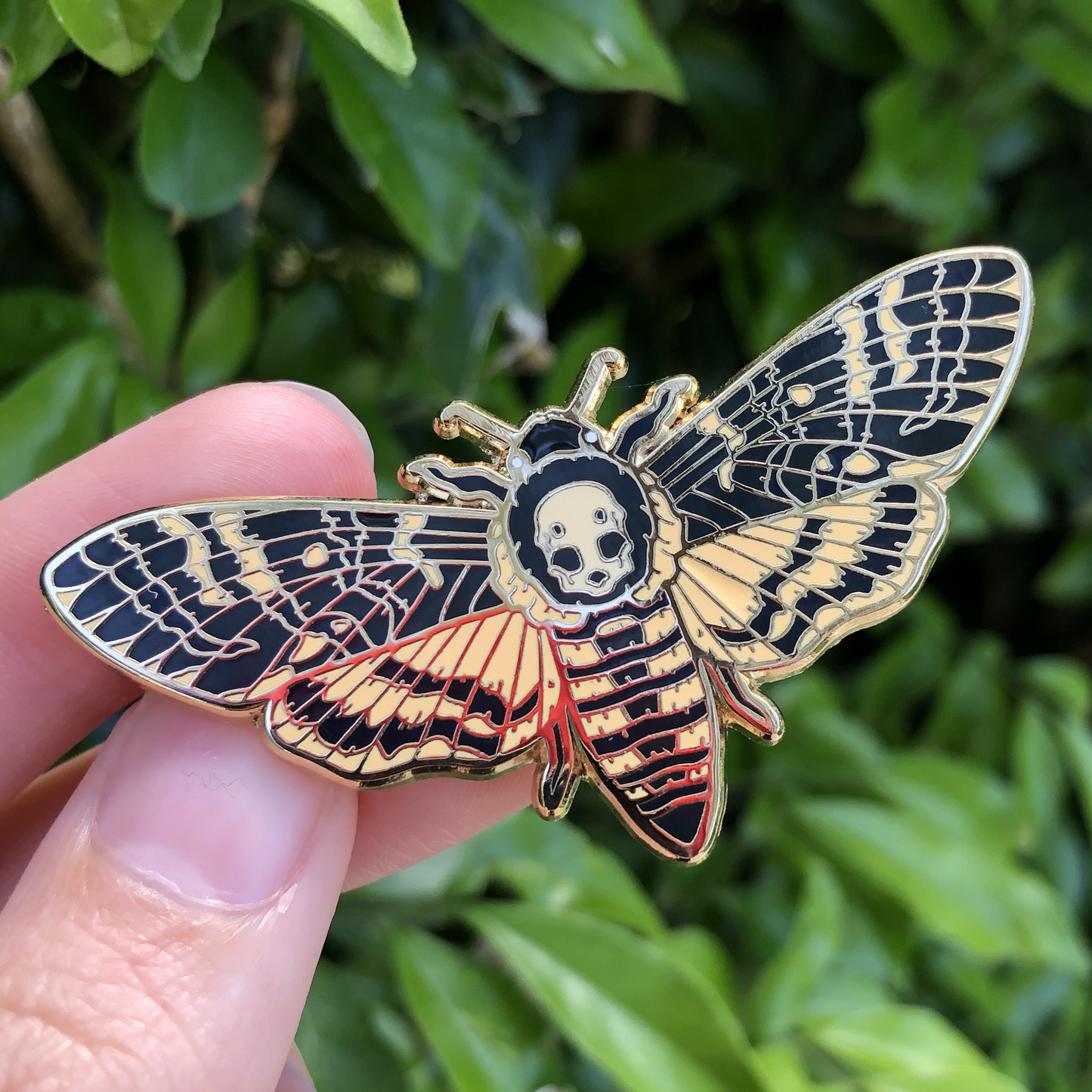 Death's-head Hawkmoth Enamel Pin (Gold Variant)