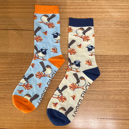 Superb Fairywren Socks