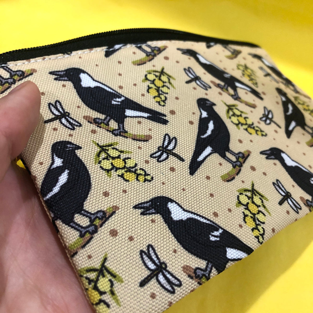 Magpies and Dragonflies Pencil Case Hyper Finch