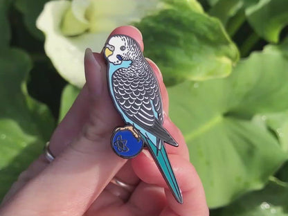 Blueberry The Budgerigar Enamel Pin