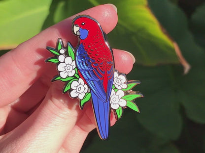 Crimson Rosella Enamel Pin