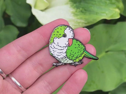 Lefty the Quaker Parrot Enamel Pin