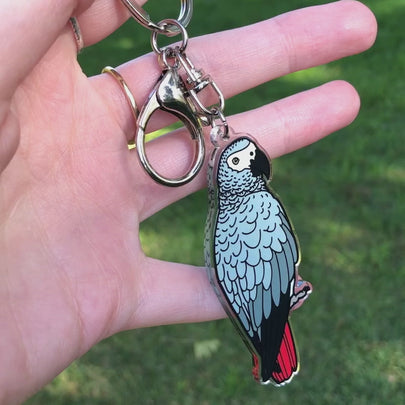 Cressi the Congo African Grey Keychain