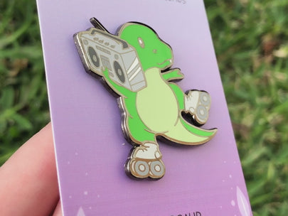 Retrosaur Rolling Enamel Pin