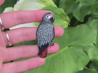 Cressi The Congo African Grey Enamel Pin