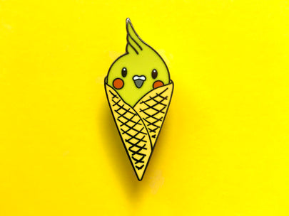 Banana-Tiel Split (Cockatiel) Enamel Pin