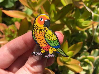 Sun Conure Enamel Pin