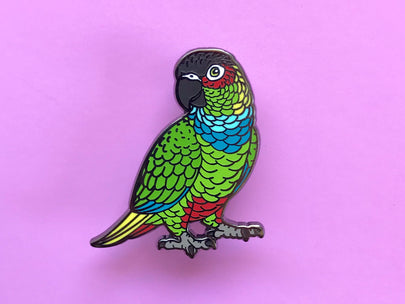 Blue Throated Conure Enamel Pin