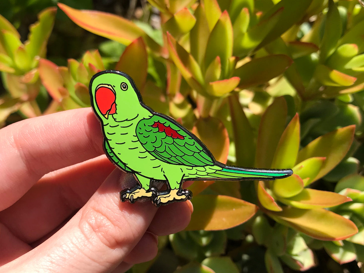 Alexandrine Parakeet Enamel Pin