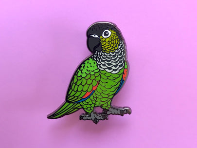Black Capped Conure Enamel Pin