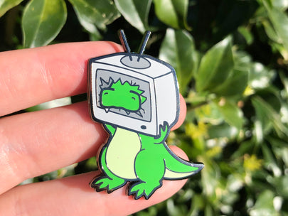Retrosaur Televised Enamel Pin