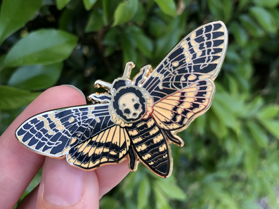 Death's-head Hawkmoth Enamel Pin (Gold Variant)