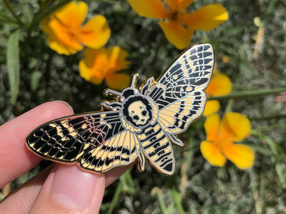 Death's-head Hawkmoth Enamel Pin (Gold Variant)