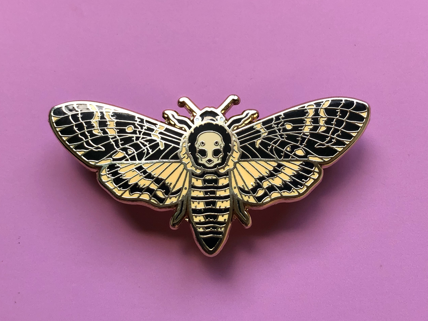 Death's-head Hawkmoth Enamel Pin (Gold Variant)