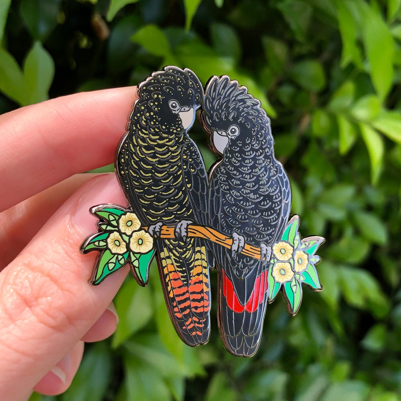 Red-tailed Black Cockatoos Enamel Pin