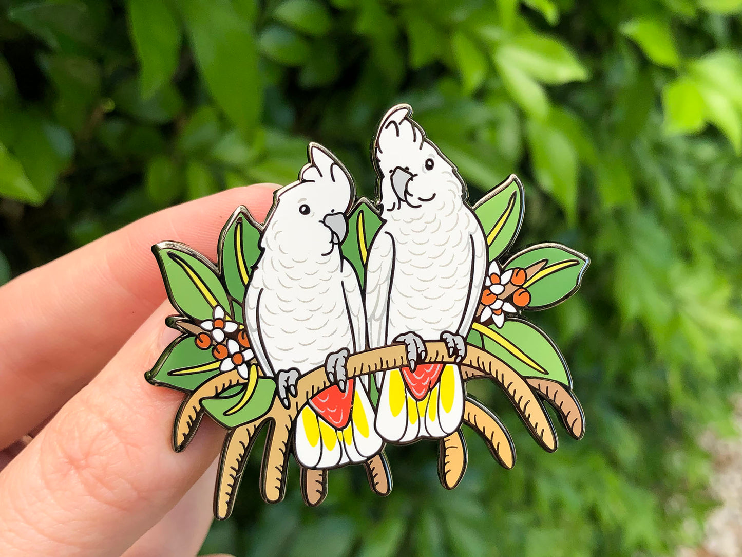 Philippine / Red-vented Cockatoos Enamel Pin
