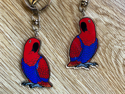 Eclectus Parrot Keychain (Female)