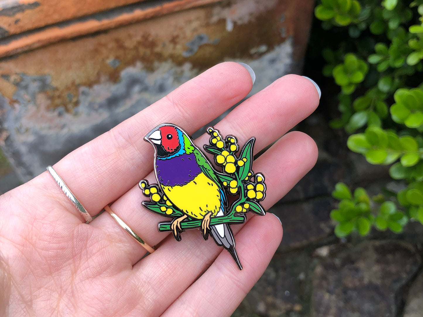 Gouldian Finch Enamel Pin