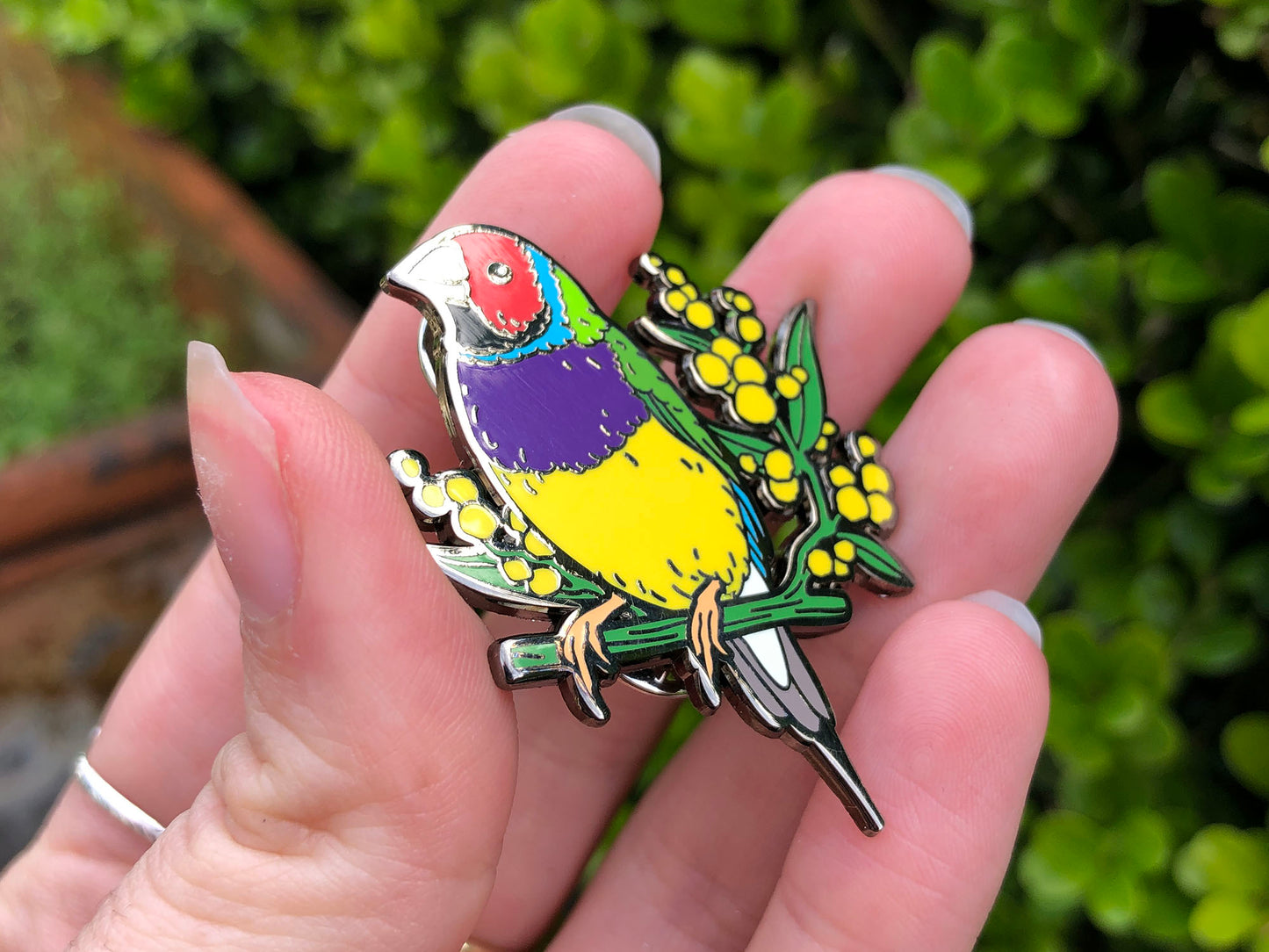 Gouldian Finch Enamel Pin
