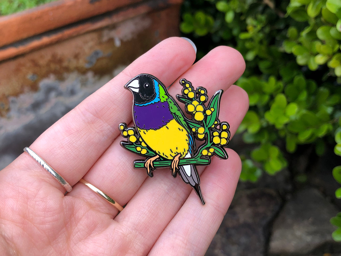 Gouldian Finch Enamel Pin