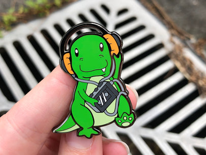 Retrosaur Walking Enamel Pin