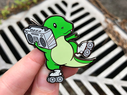 Retrosaur Rolling Enamel Pin