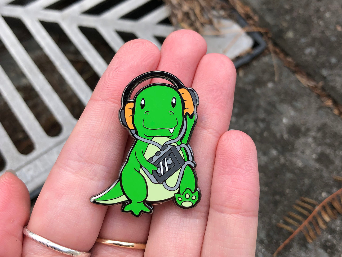 Retrosaur Walking Enamel Pin