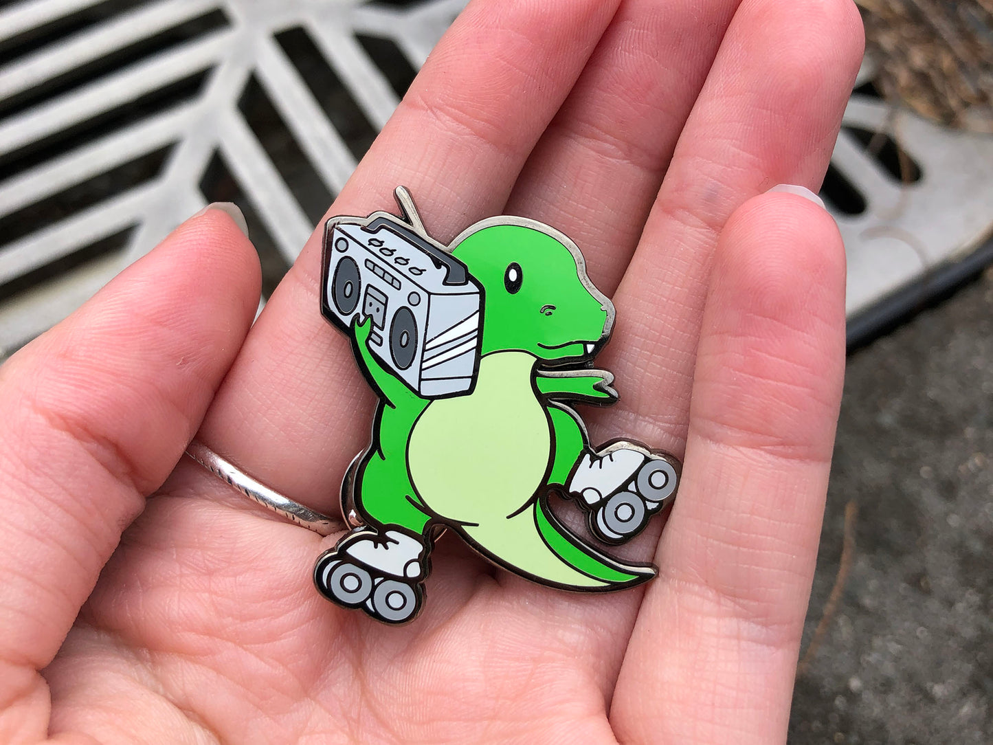 Retrosaur Rolling Enamel Pin