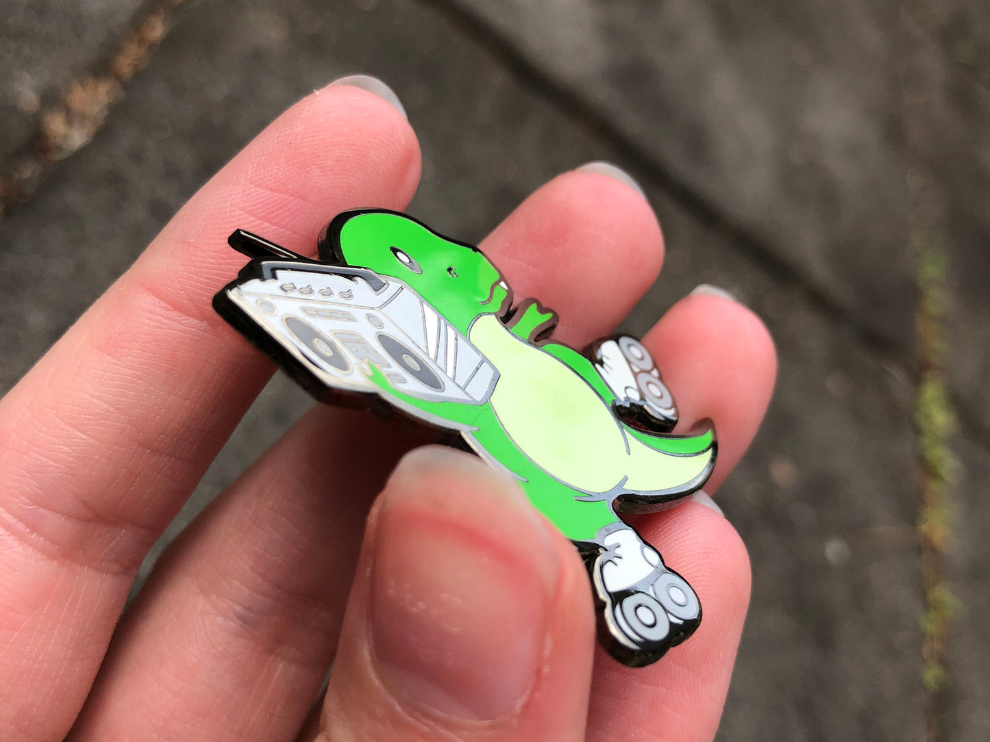 Retrosaur Rolling Enamel Pin