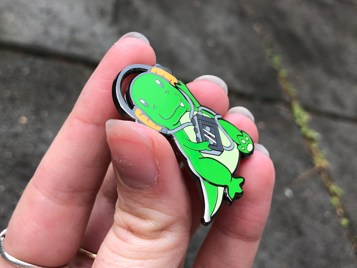 Retrosaur Walking Enamel Pin