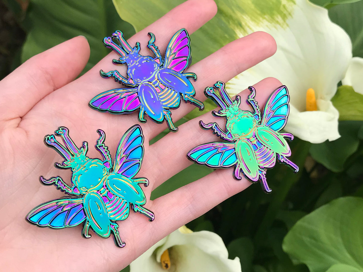 Rainbow Stag Beetle Pin