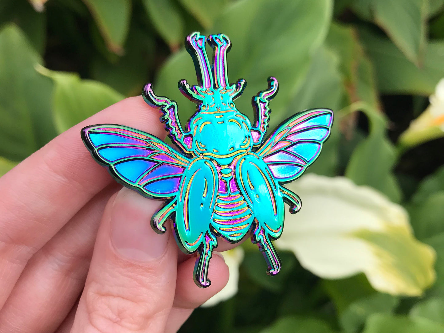 Rainbow Stag Beetle Pin