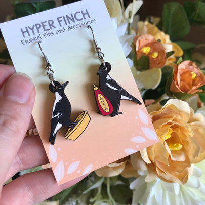 Magpie Pie Time Wooden Earrings