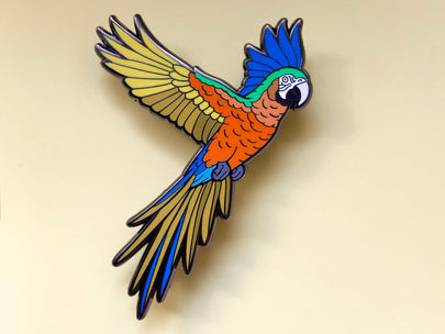 Tusa the Camelot Macaw Enamel Pin