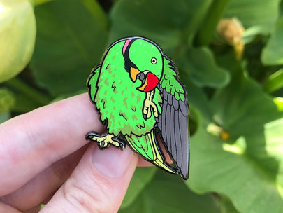 Rasta the Alexandrine Parakeet Enamel Pin