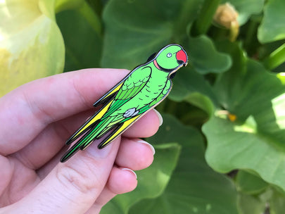 Touché the Indian Ringneck Enamel Pin
