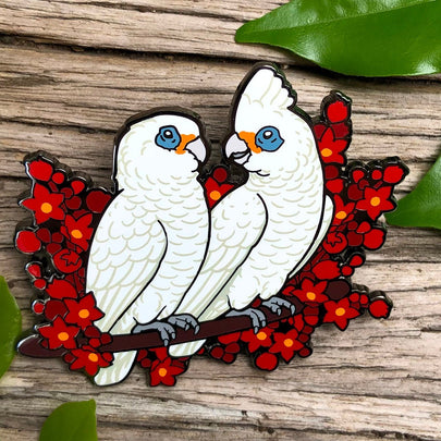 Little Corellas Enamel Pin