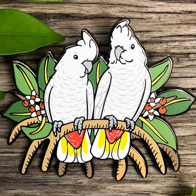 Philippine / Red-vented Cockatoos Enamel Pin