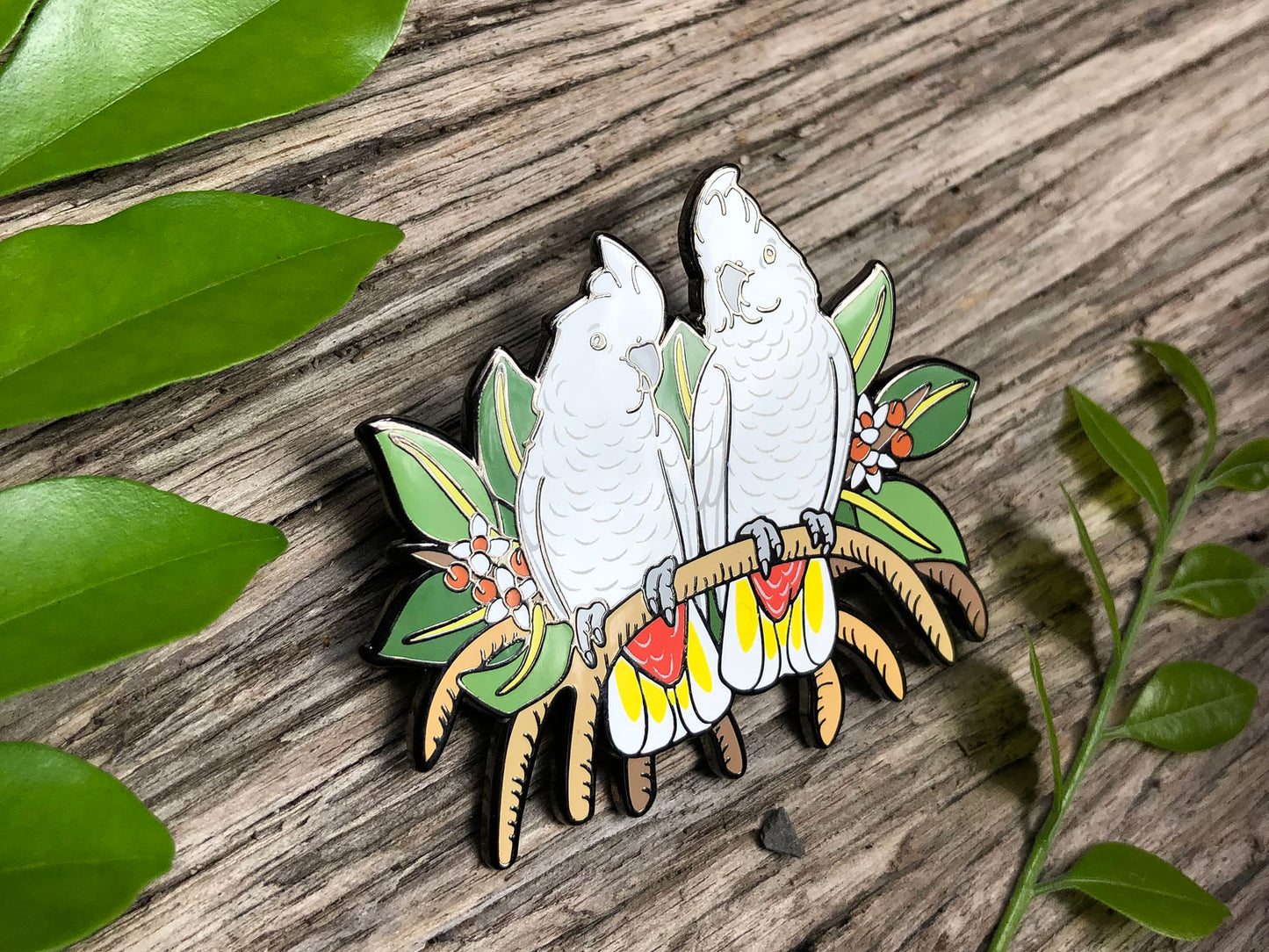 Philippine / Red-vented Cockatoos Enamel Pin