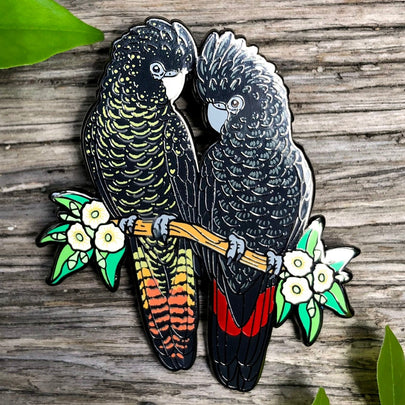 Red-tailed Black Cockatoos Enamel Pin