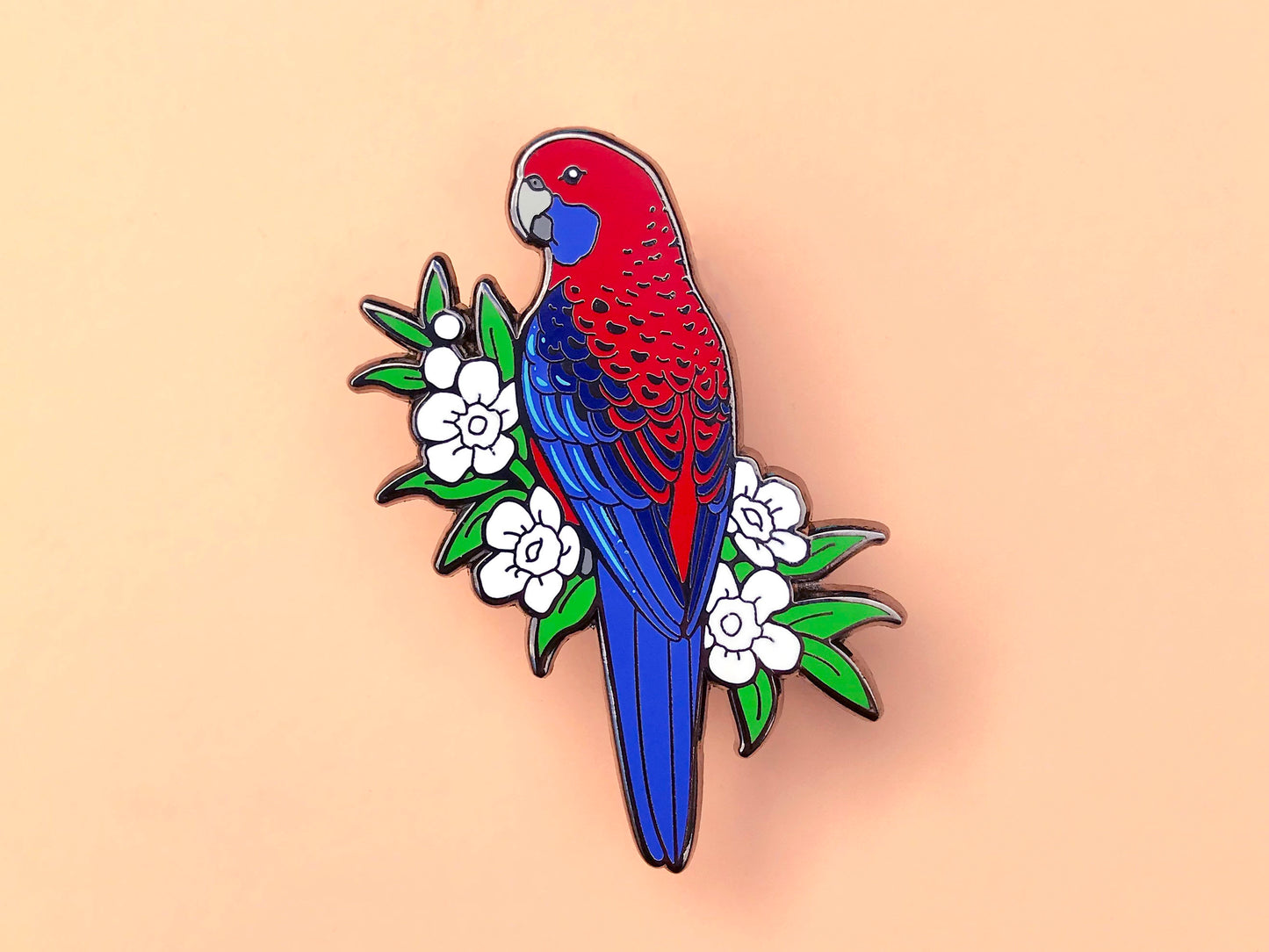 Crimson Rosella Enamel Pin